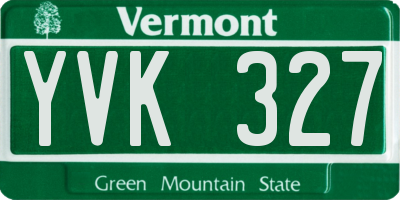 VT license plate YVK327