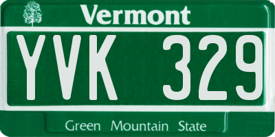 VT license plate YVK329