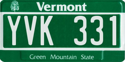 VT license plate YVK331