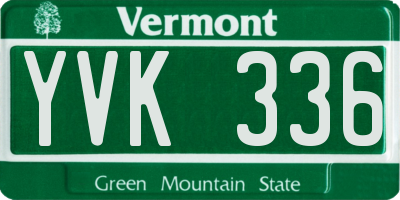 VT license plate YVK336