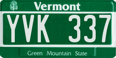 VT license plate YVK337