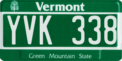 VT license plate YVK338