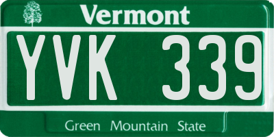 VT license plate YVK339