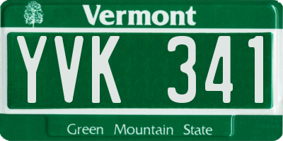 VT license plate YVK341