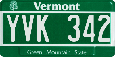 VT license plate YVK342