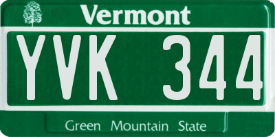 VT license plate YVK344