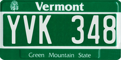 VT license plate YVK348