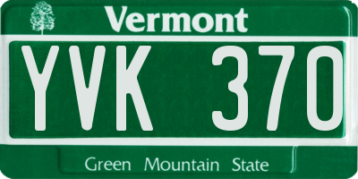 VT license plate YVK370