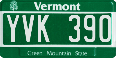 VT license plate YVK390