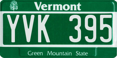 VT license plate YVK395