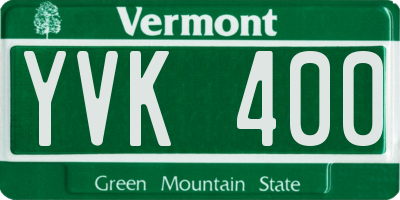 VT license plate YVK400