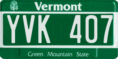 VT license plate YVK407
