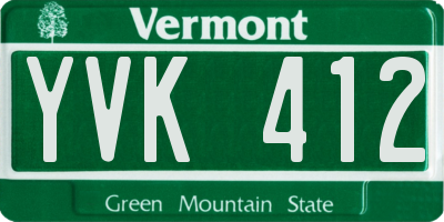 VT license plate YVK412