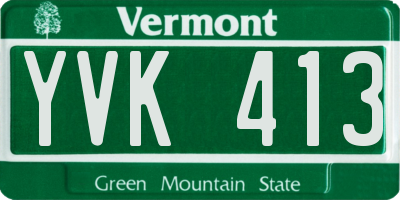 VT license plate YVK413