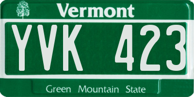 VT license plate YVK423