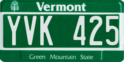 VT license plate YVK425
