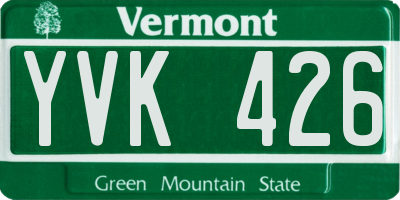 VT license plate YVK426