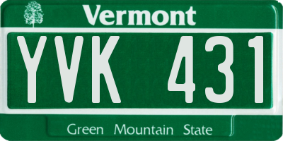 VT license plate YVK431