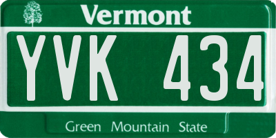 VT license plate YVK434
