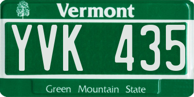 VT license plate YVK435
