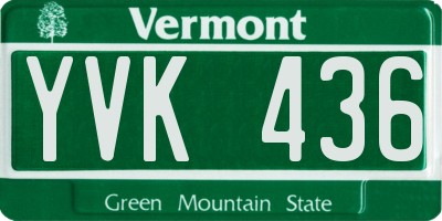 VT license plate YVK436