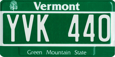 VT license plate YVK440