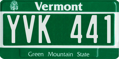 VT license plate YVK441