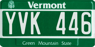 VT license plate YVK446