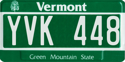 VT license plate YVK448