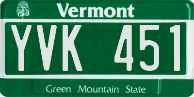 VT license plate YVK451