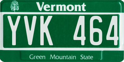 VT license plate YVK464