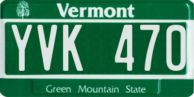 VT license plate YVK470