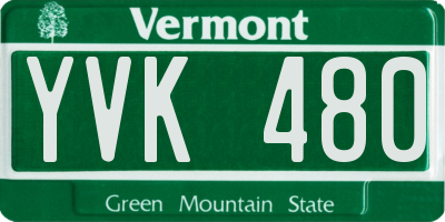 VT license plate YVK480