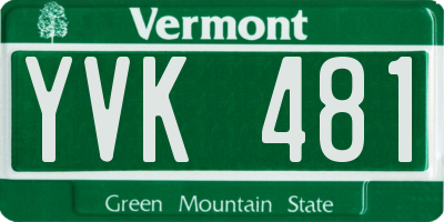 VT license plate YVK481