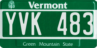 VT license plate YVK483
