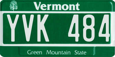 VT license plate YVK484