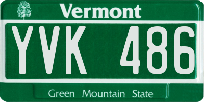 VT license plate YVK486
