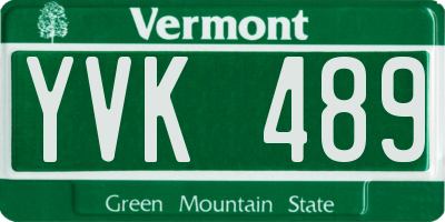 VT license plate YVK489