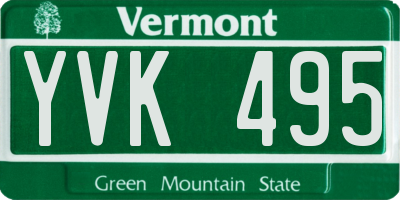VT license plate YVK495