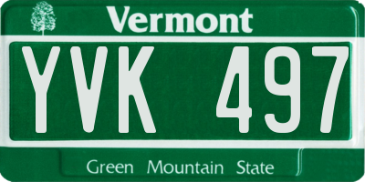 VT license plate YVK497