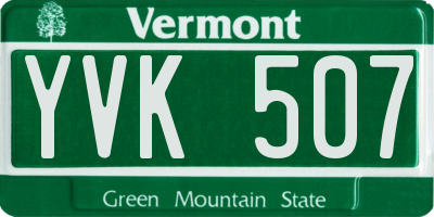 VT license plate YVK507