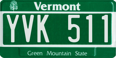 VT license plate YVK511