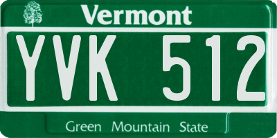 VT license plate YVK512