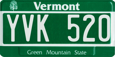 VT license plate YVK520