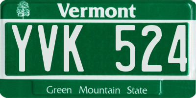 VT license plate YVK524