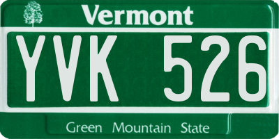 VT license plate YVK526