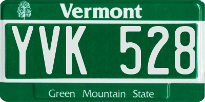 VT license plate YVK528