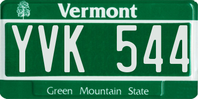 VT license plate YVK544