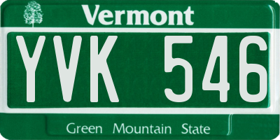 VT license plate YVK546