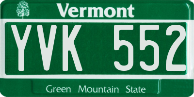 VT license plate YVK552